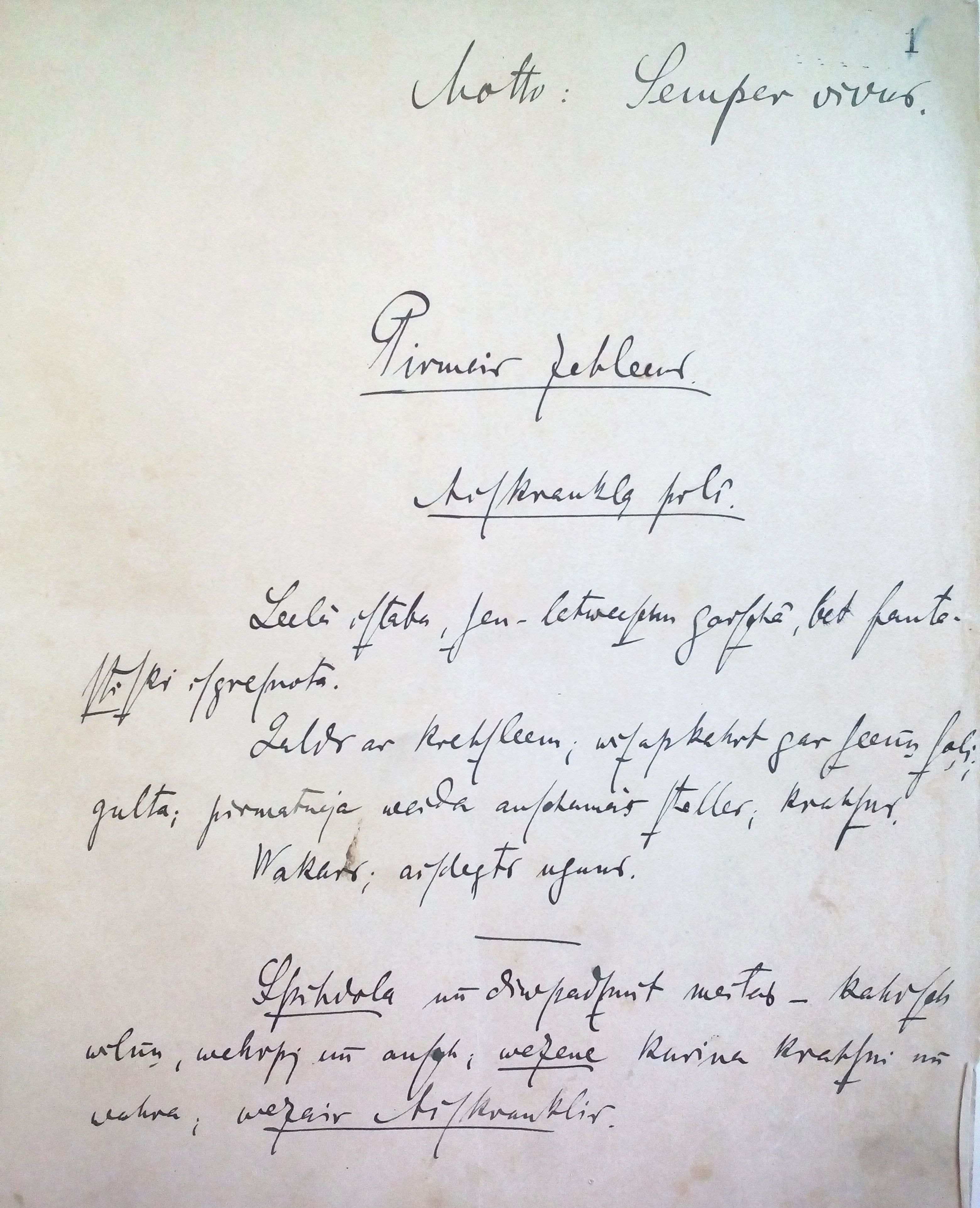 Raiņa lugas „Uguns un nakts” tīrraksts. RMM 22773